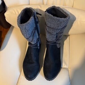 Life Stride Black and Gray Winter Boots Sz 7M